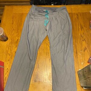 Figs Gray Women's Joggers with Blue Drawstring